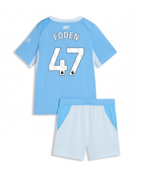 Billige Fotballdrakt Manchester City Phil Foden #47 Replika Hjemmedraktsett Barn 2026-27 Kortermet (med bukser)
